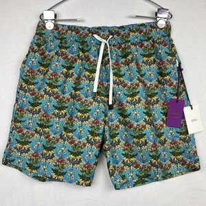 Onia Charles 7 Swim Trunks Liberty Fabric Coral Vines Inca Gold MS08-141 Mens S